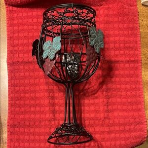 Elegant Black Metal Wine Cork Holder